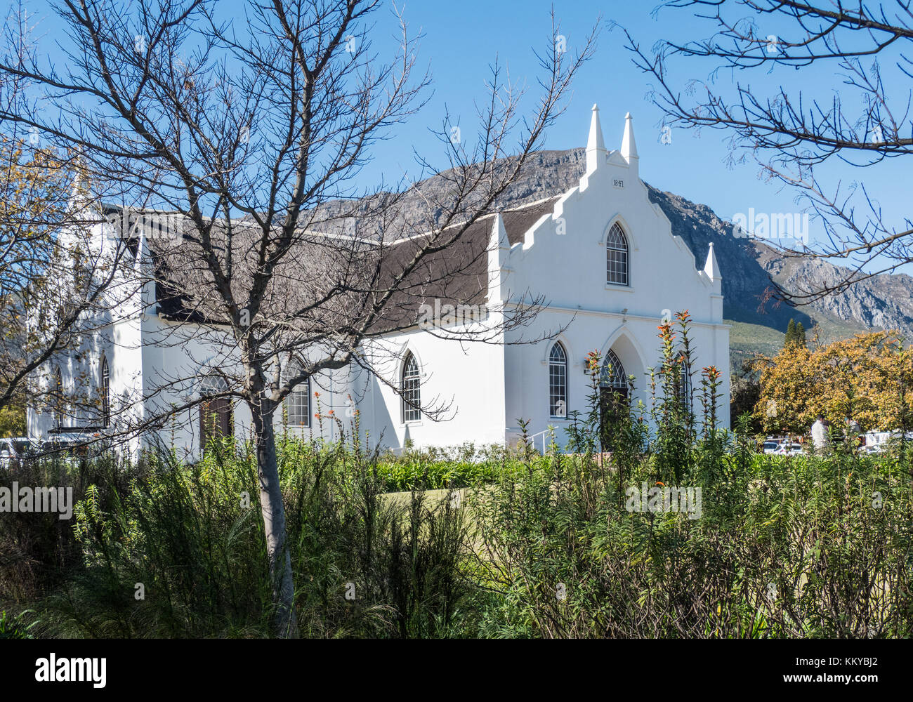 Église réformée hollandaise, Huguenot Road, Franschhoek, Afrique du Sud Banque D'Images