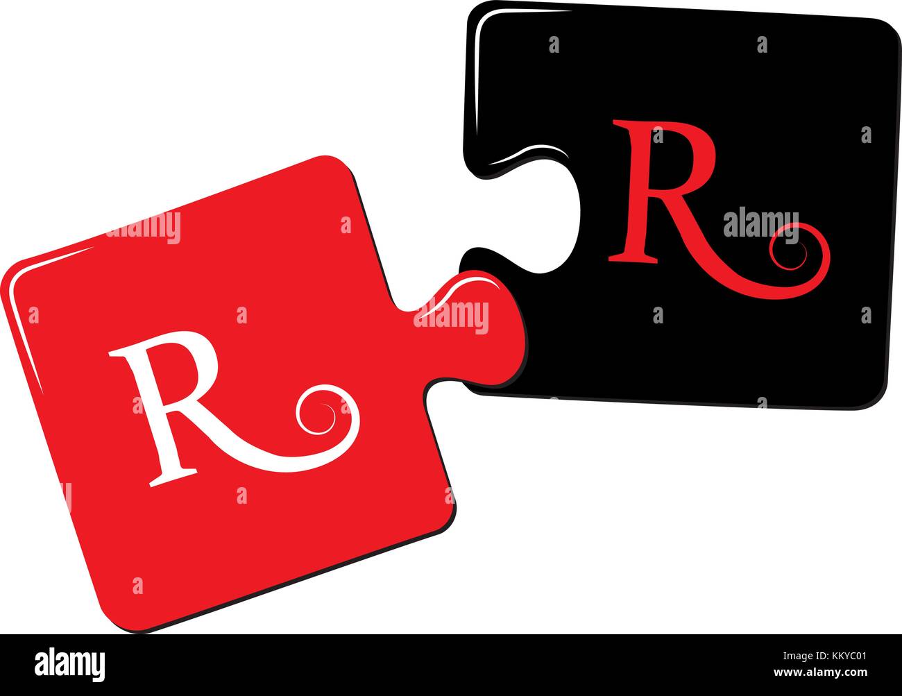 Logo rr formant jigsaw puzzle pieces montrant l'esprit d'équipe, résolution de problèmes, etc. Illustration de Vecteur