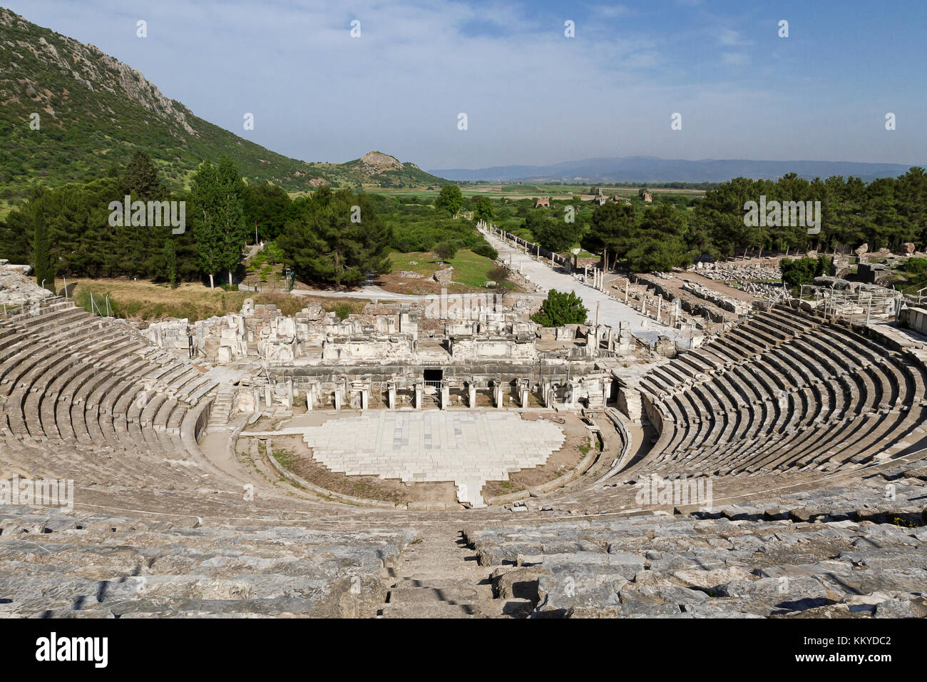 Théâtre romain dans les ruines d'Ephèse, Izmir, Turquie. Banque D'Images