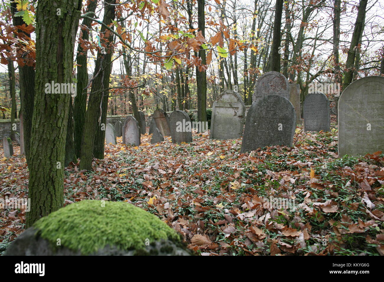 Vieux cimetière juif Banque D'Images