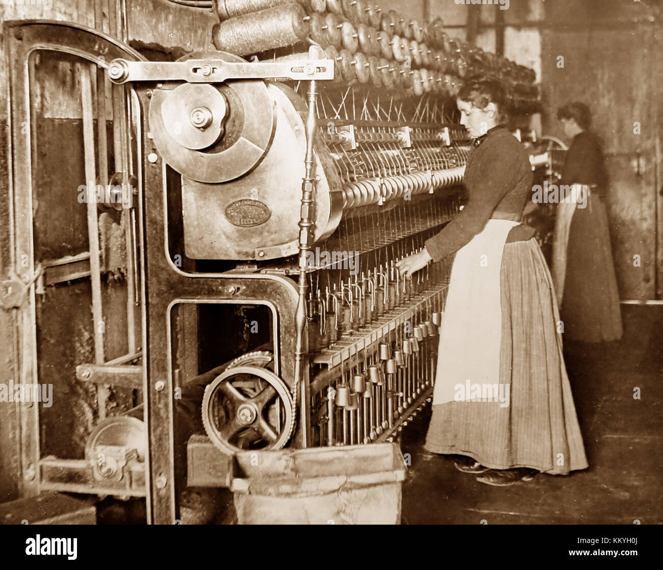 Un châssis de Spinning, , la production, la période victorienne Banque D'Images Un châssis de Spinning, , la production, la période victorienne Banque D'Images
