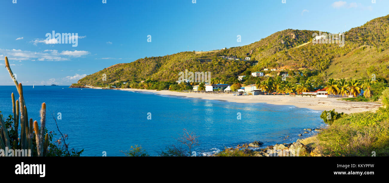 Panorama de Johnson's Point à manches beach à Antigua qui est le coin sud-ouest de l'île. Banque D'Images