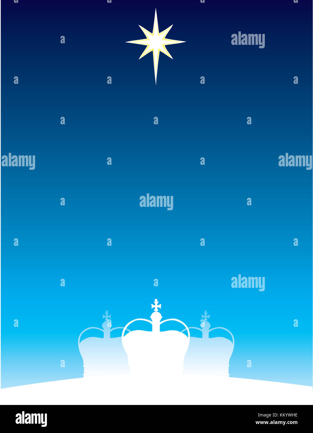 Arrière-plan de l'affiche trois rois. dia de reyes marque l'adoration de l'enfant Jésus par les trois rois, les trois rois mages, magi. Banque D'Images