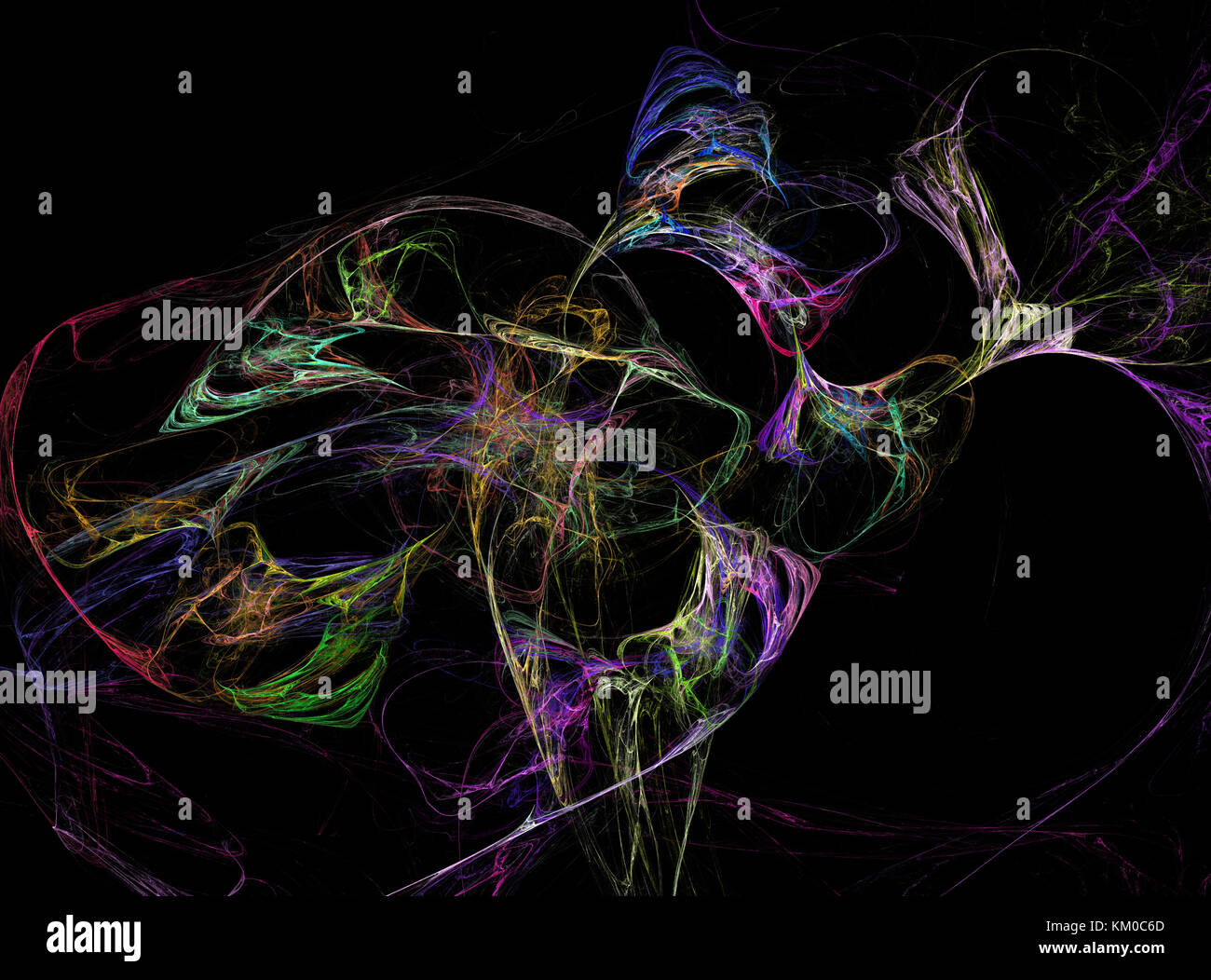 Flamme fractale noir et blanc Banque D'Images