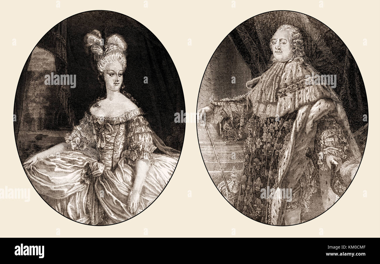 Louis XVI, roi de France et de Marie-Antoinette, Reine de France Banque D'Images