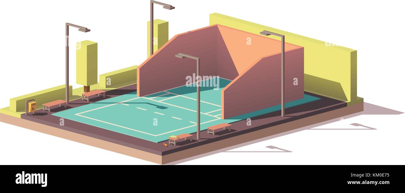 Vector poly faible de racquetball Illustration de Vecteur