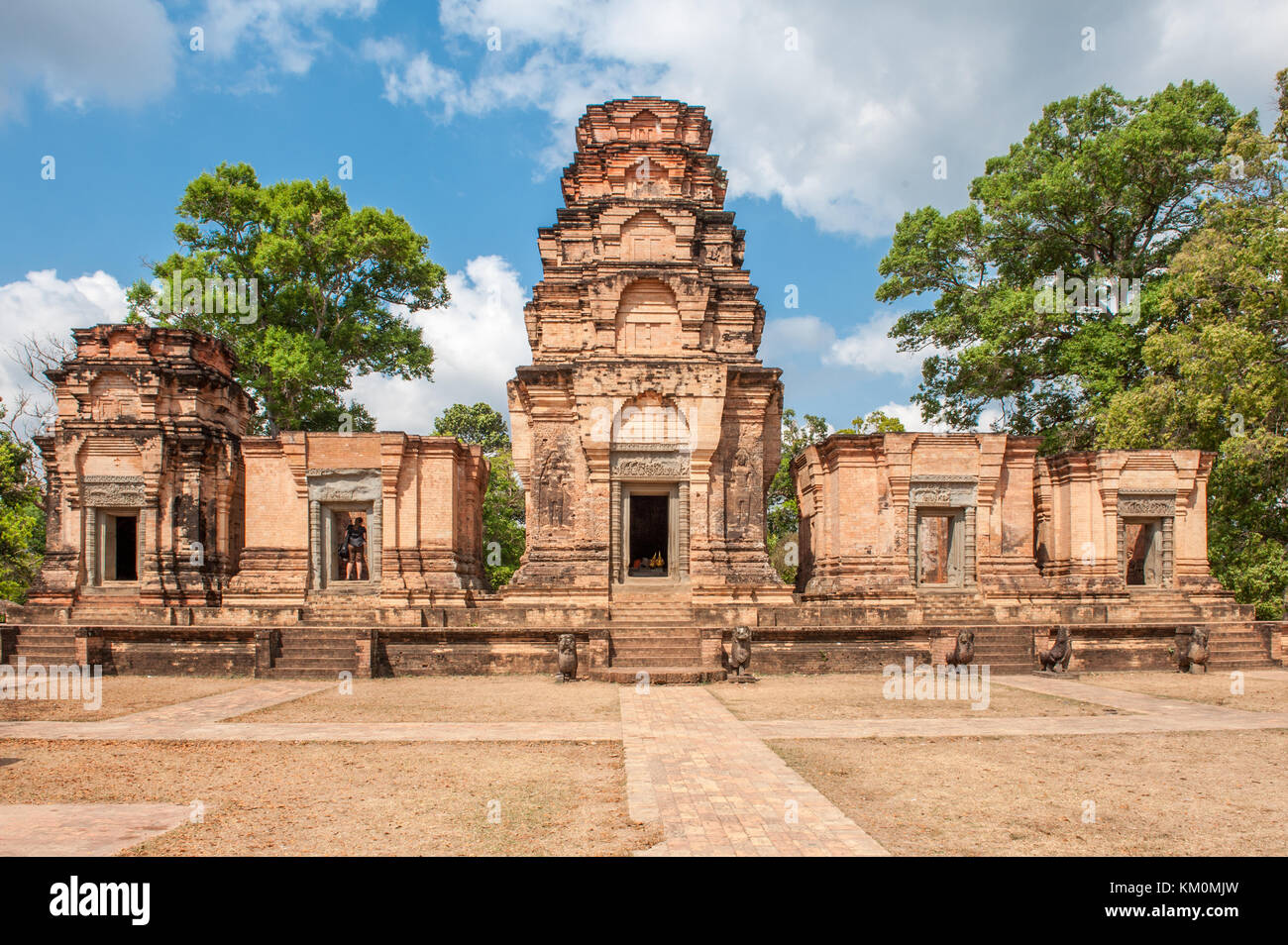 Prasat Kravan à Siem Reap, Cambodge. Prasat Kravan est un petit temple hindou du 10ème siècle dans le parc archéologique d'angkor dédié à Vishnu. Banque D'Images