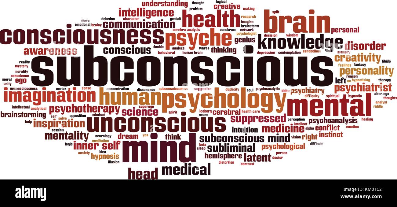 Mot subconscient concept cloud. vector illustration Illustration de Vecteur