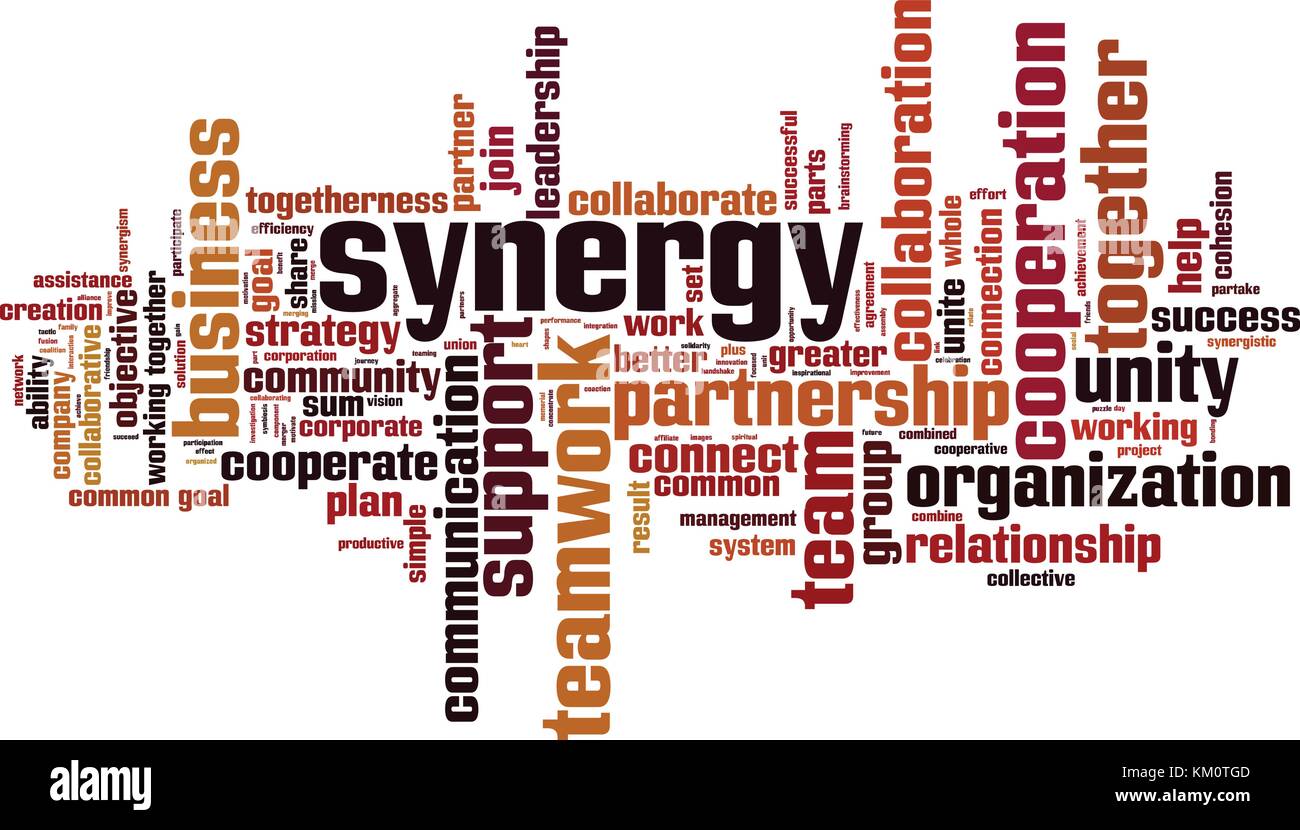 Mot synergie concept cloud. Vector illustration Illustration de Vecteur