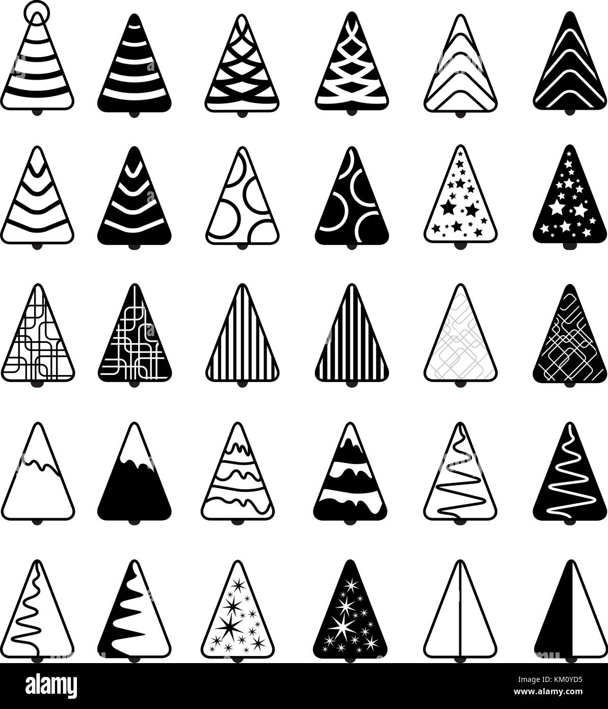 Arbre de Noël icon set Illustration de Vecteur