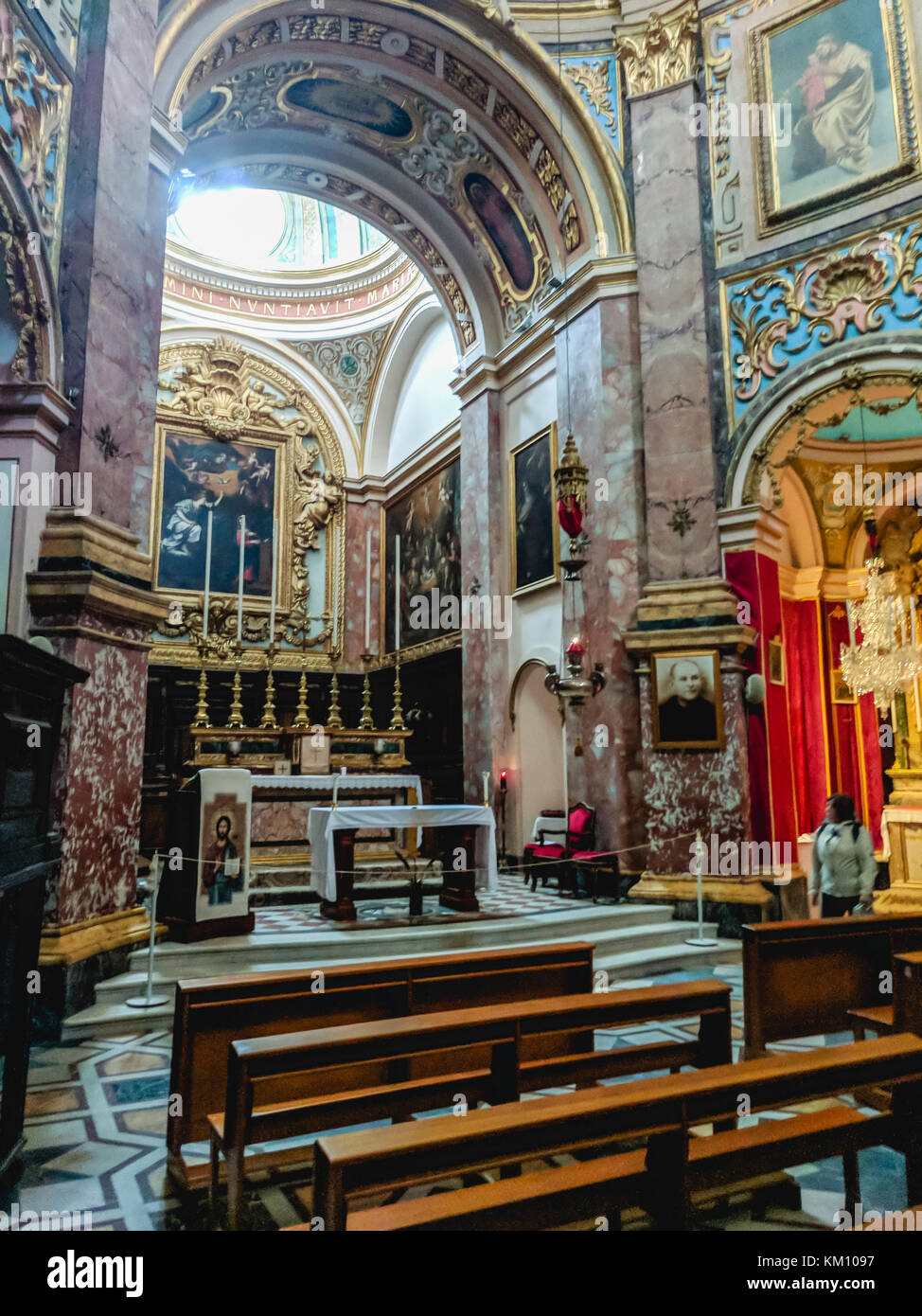 Toit de Saint Paul's Church, Mdina, Malte. Banque D'Images