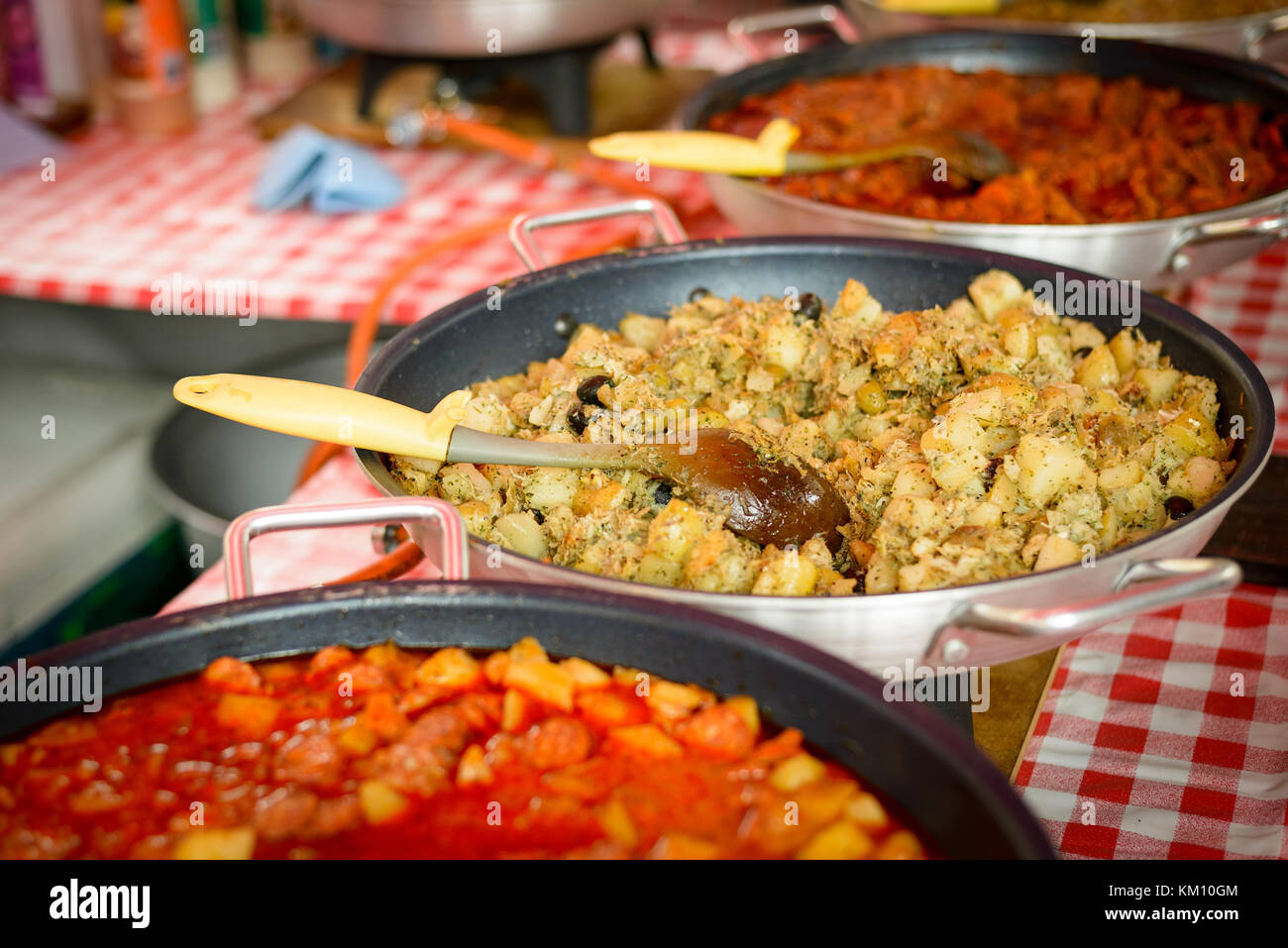 L'alimentation de rue portugais dans Greenwich Market. Londres (Royaume-Uni), juillet 2017. Le format paysage. Banque D'Images