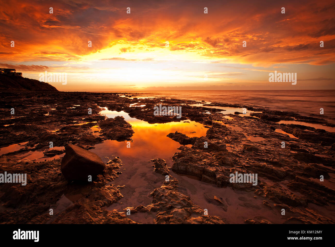 Un coucher de soleil mémorable à Kingston Park, Australie du Sud Banque D'Images