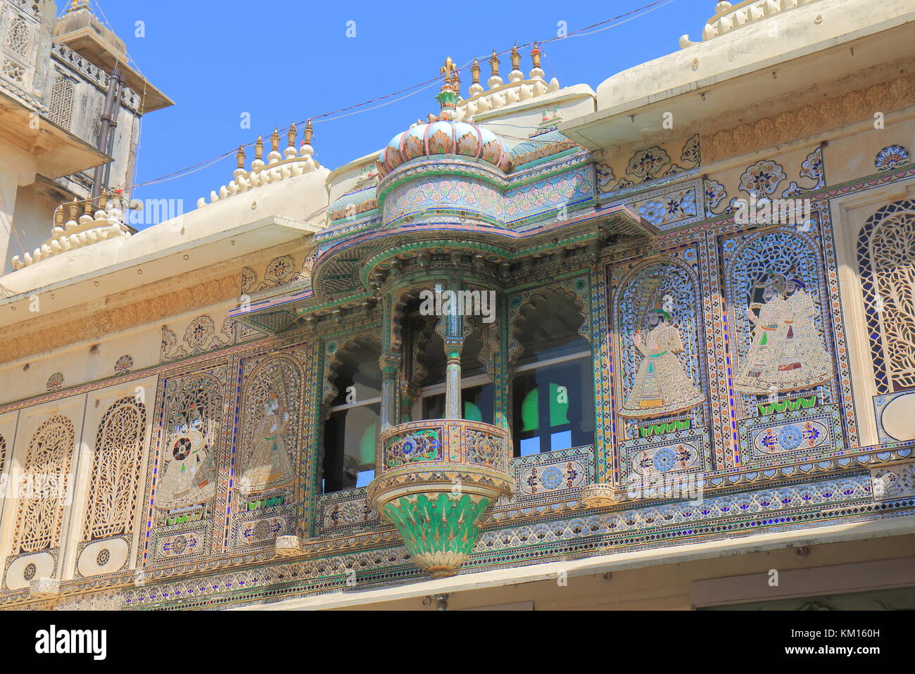 L'architecture historique City Palace Udaipur Inde Banque D'Images
