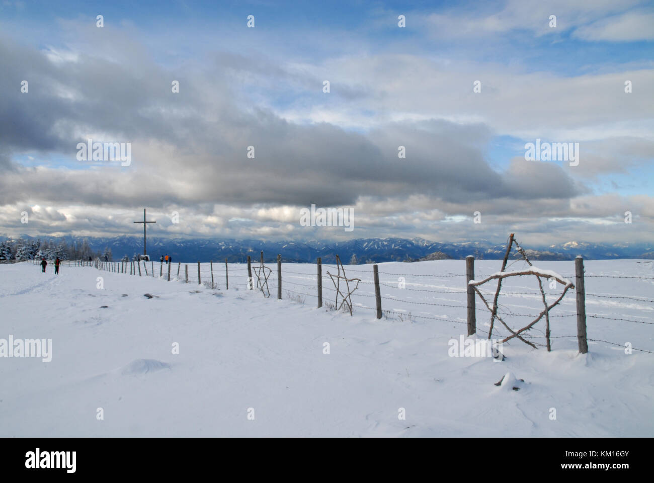 Sommet de la montagne Schöckl, Autriche, en hiver Banque D'Images