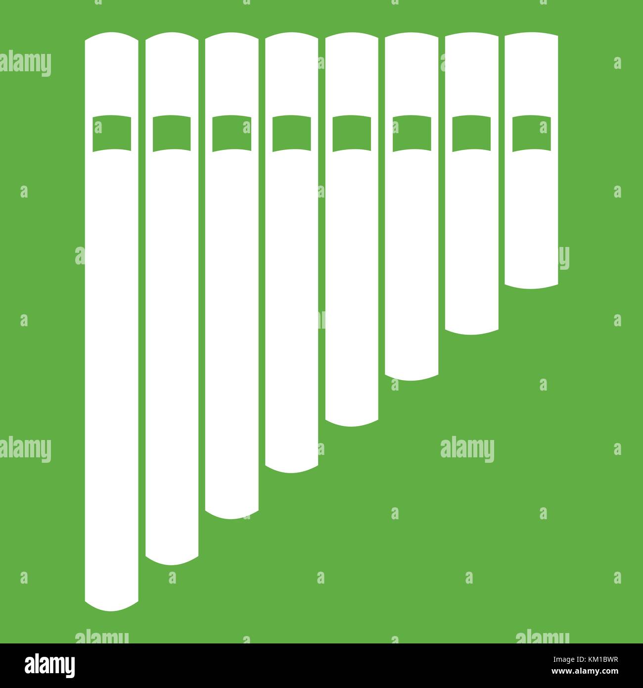 Flûte de pan vert icône Illustration de Vecteur