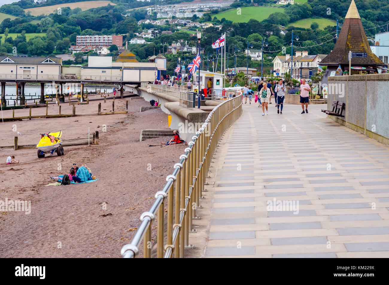 South West Coast Path et Den, promenade au bord de mer à Teignmouth, Devon, Angleterre Banque D'Images