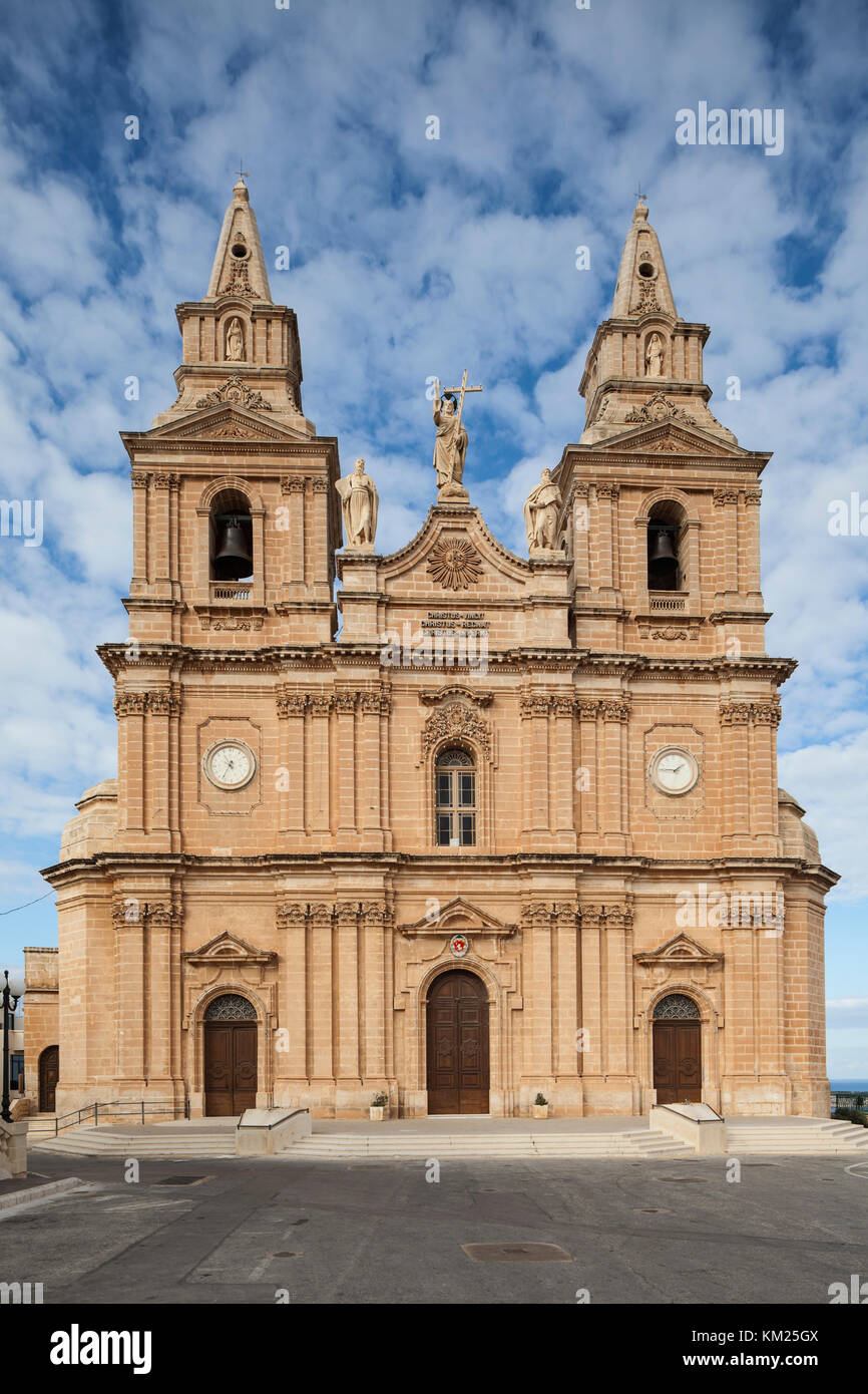 Église paroissiale de Melieha, Malte. Banque D'Images