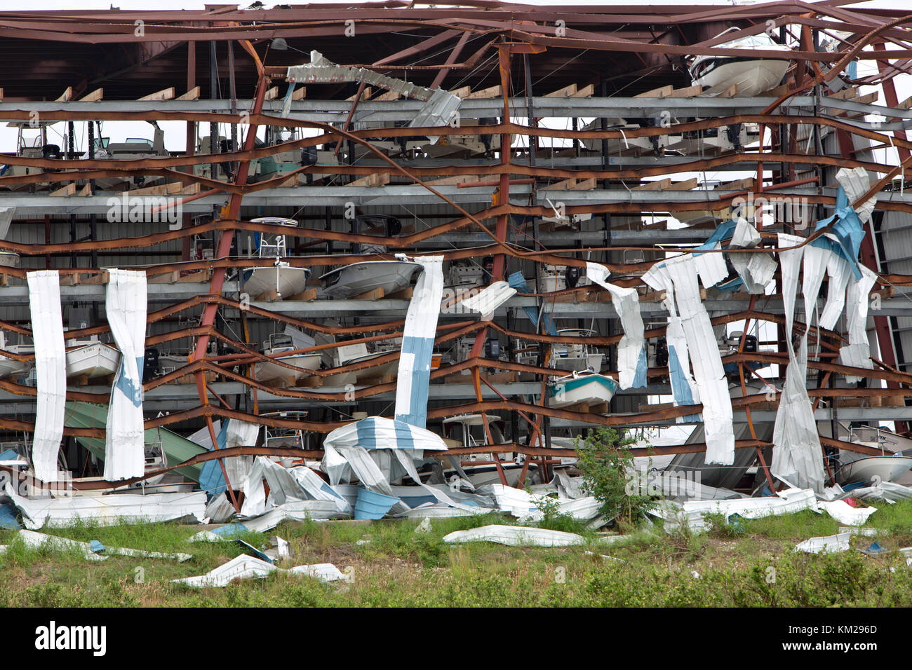 L'ouragan 'Harvey' 2017, tempête Cove Harbour Marina & pile sèche. Banque D'Images
