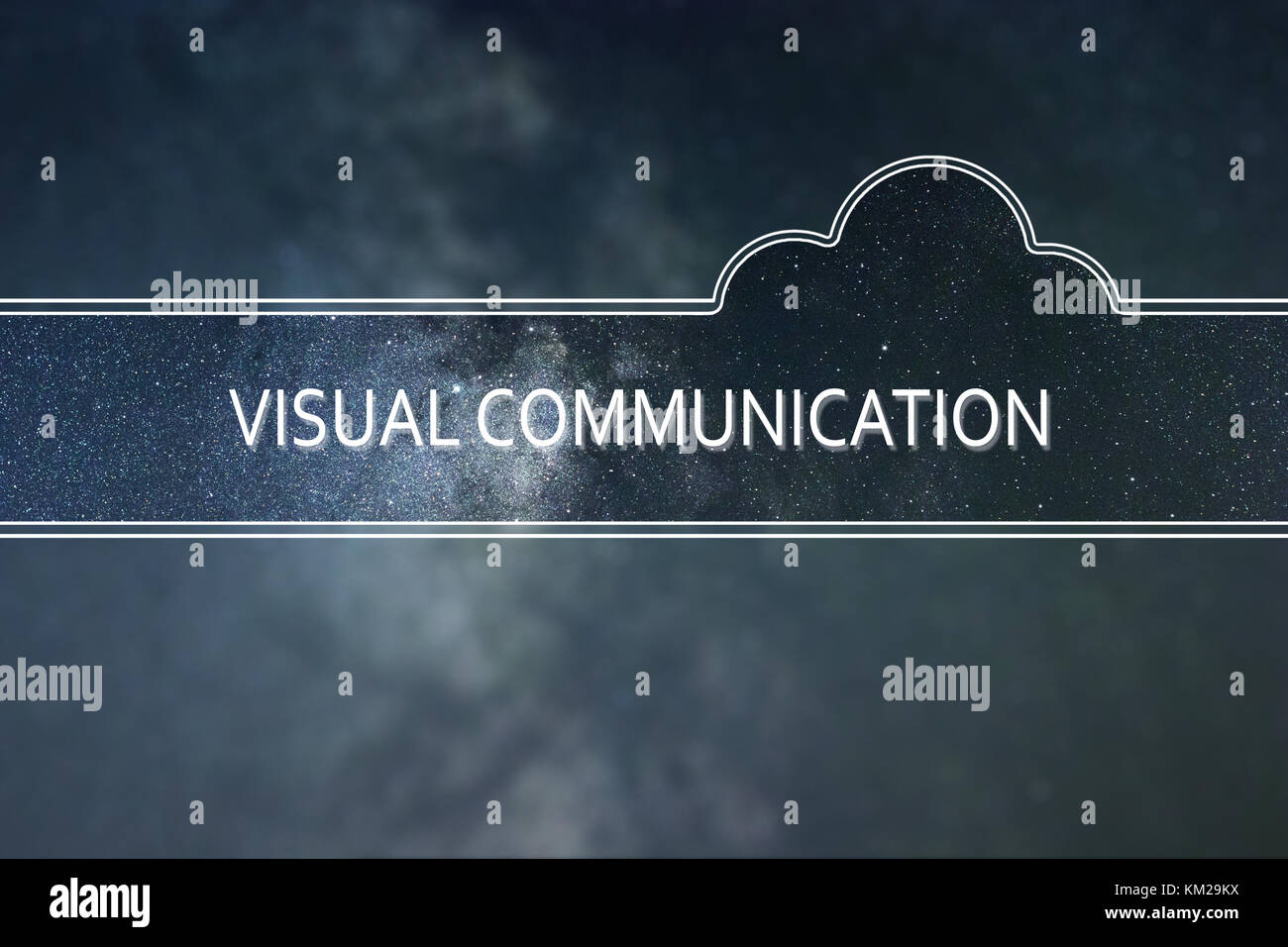 COMMUNICATION VISUELLE mot Concept cloud. Arrière-plan de l'espace. Banque D'Images