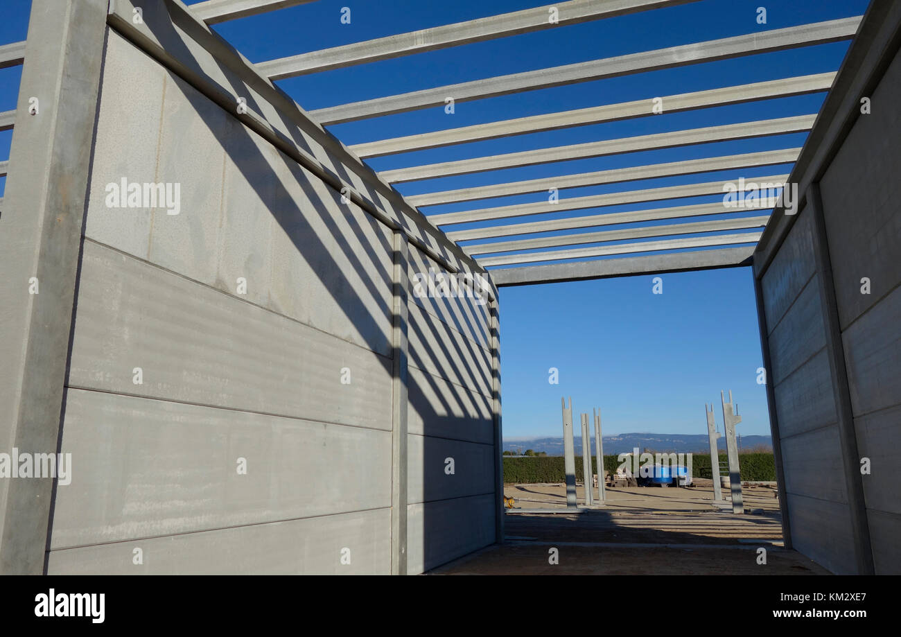 Site de construction, avec structure de béton préfabriqué Banque D'Images
