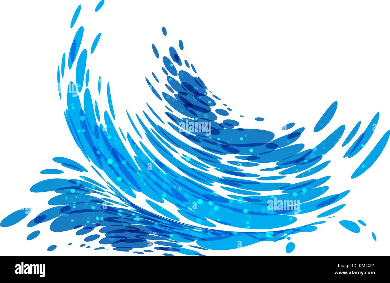Éclaboussures des vagues sur fond blanc Illustration de Vecteur