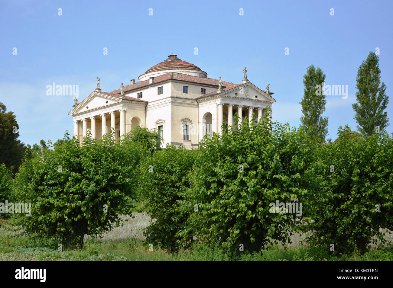 Villa Capra nommé La Rotonda, conçu par l'architecte Andrea Palladio, l'année 1591 à Vicenza en Italie - 06 août 2014 Banque D'Images