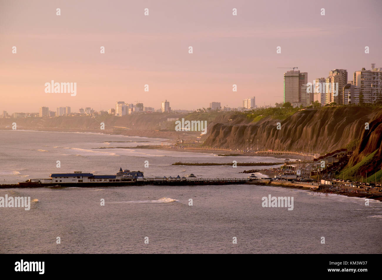 Littoral dans Lima, Pérou Banque D'Images