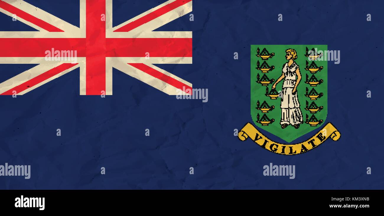 Îles vierges britanniques drapeau papier Illustration de Vecteur