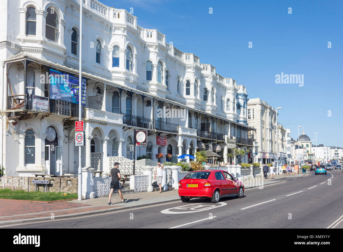 Marine Parade, Worthing, West Sussex, Angleterre, Royaume-Uni Banque D'Images