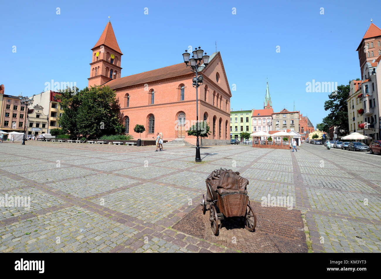 Ville nouvelle place du marché à Torun (Pologne) Banque D'Images