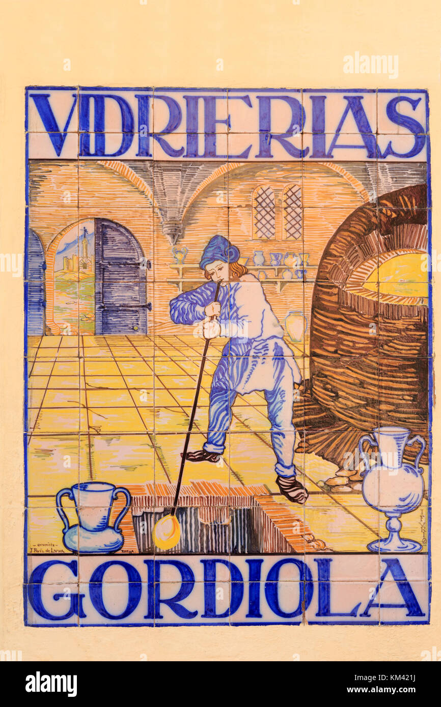 Carrelage mural dans la vieille ville, Palma de Majorque, Majorque, îles Beléariques, Espagne, Europe Banque D'Images