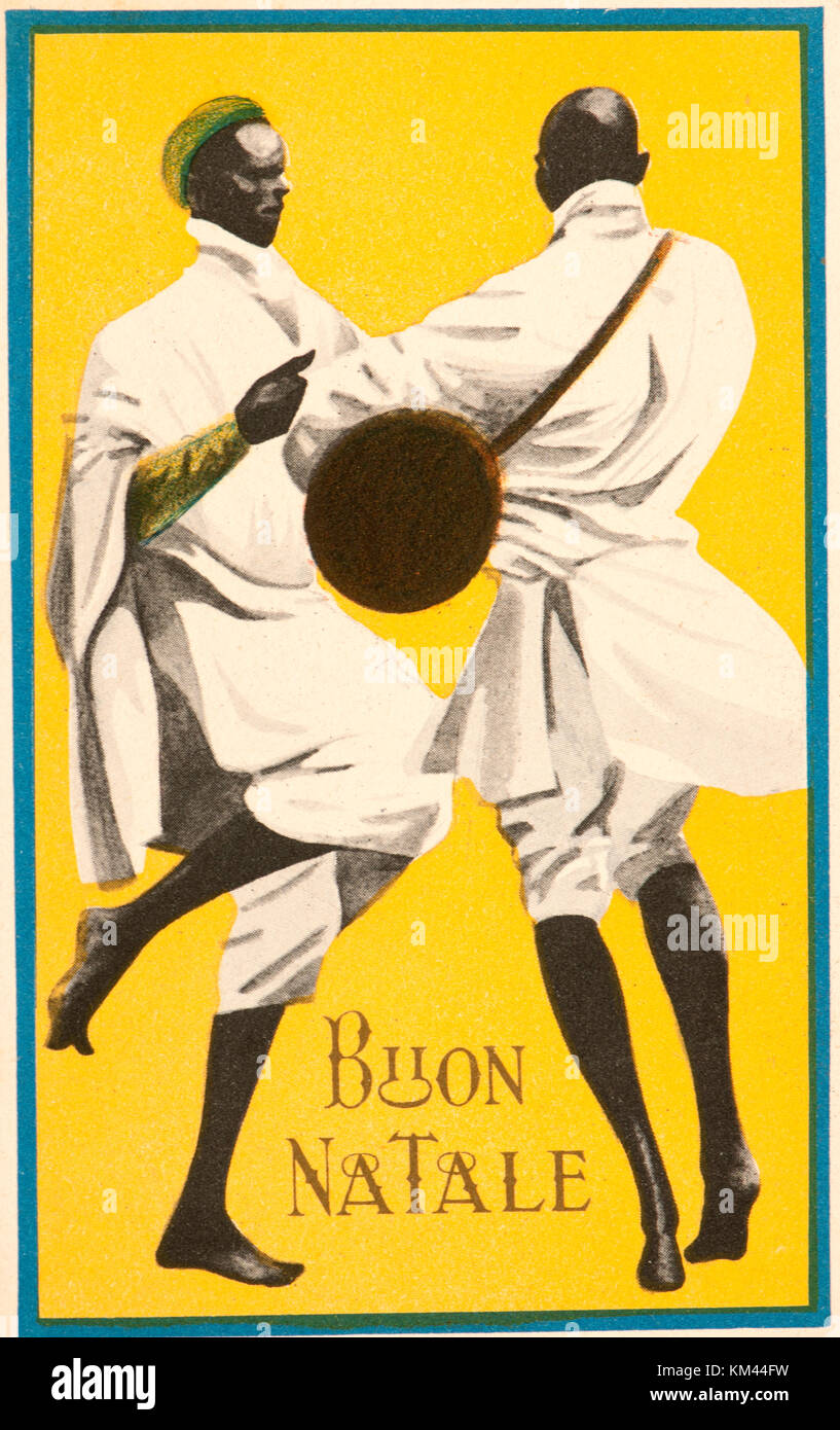 Noël italien postacard pendant l'Afrique de l'Est de l'occupation (1930) Banque D'Images