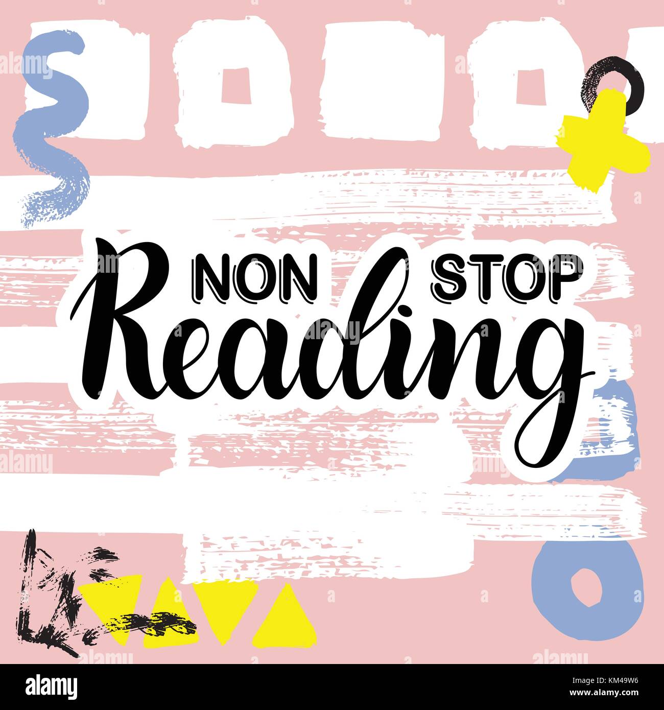Non stop lecture. d'inspiration et de motivation de prix. peinte à la main d'encre. lettrage lettrage et typographie personnalisée pour vos dessins Illustration de Vecteur