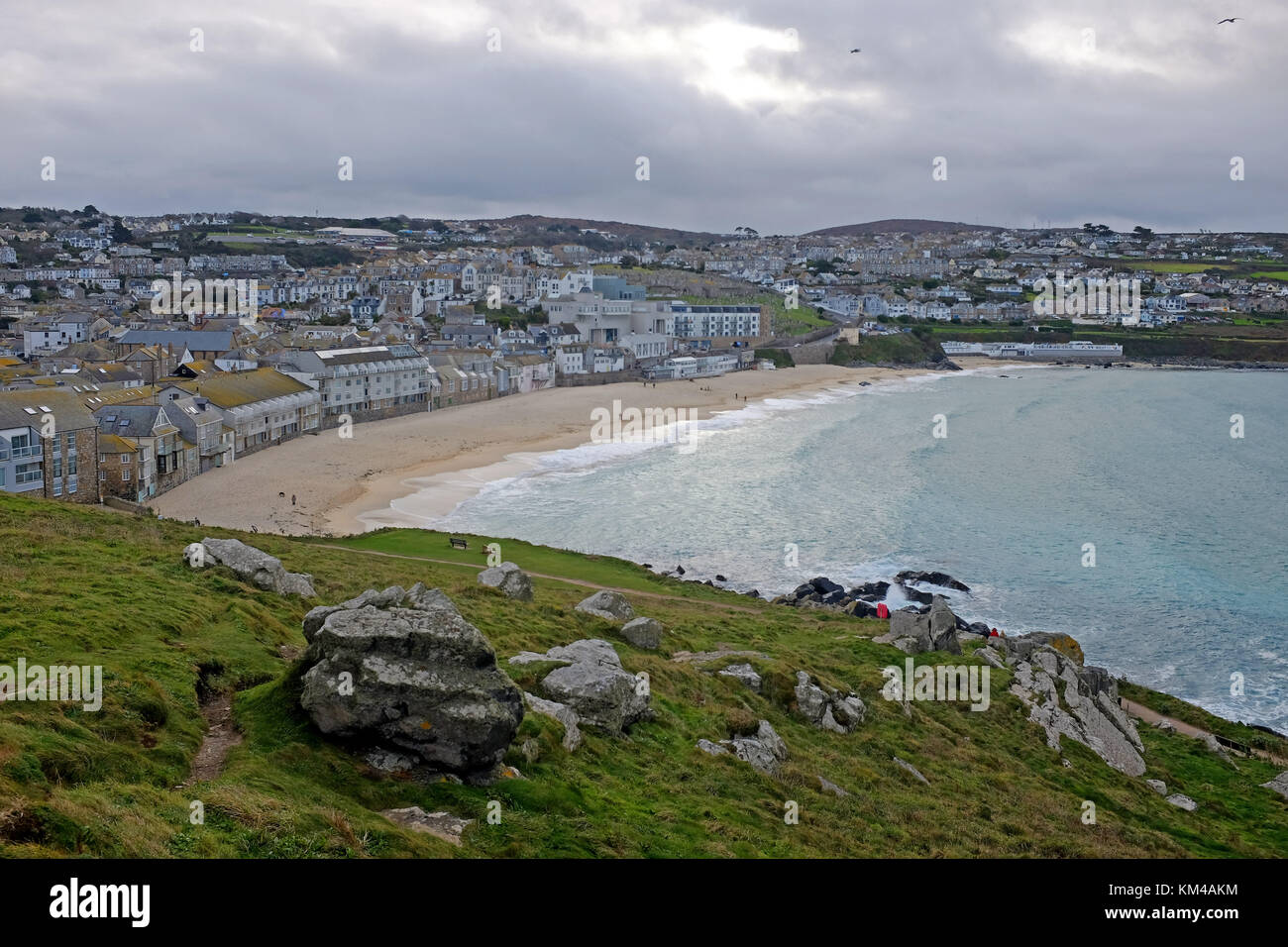 Porthmeor beach St Ives cornwall uk photographie prise par Simon dack Banque D'Images