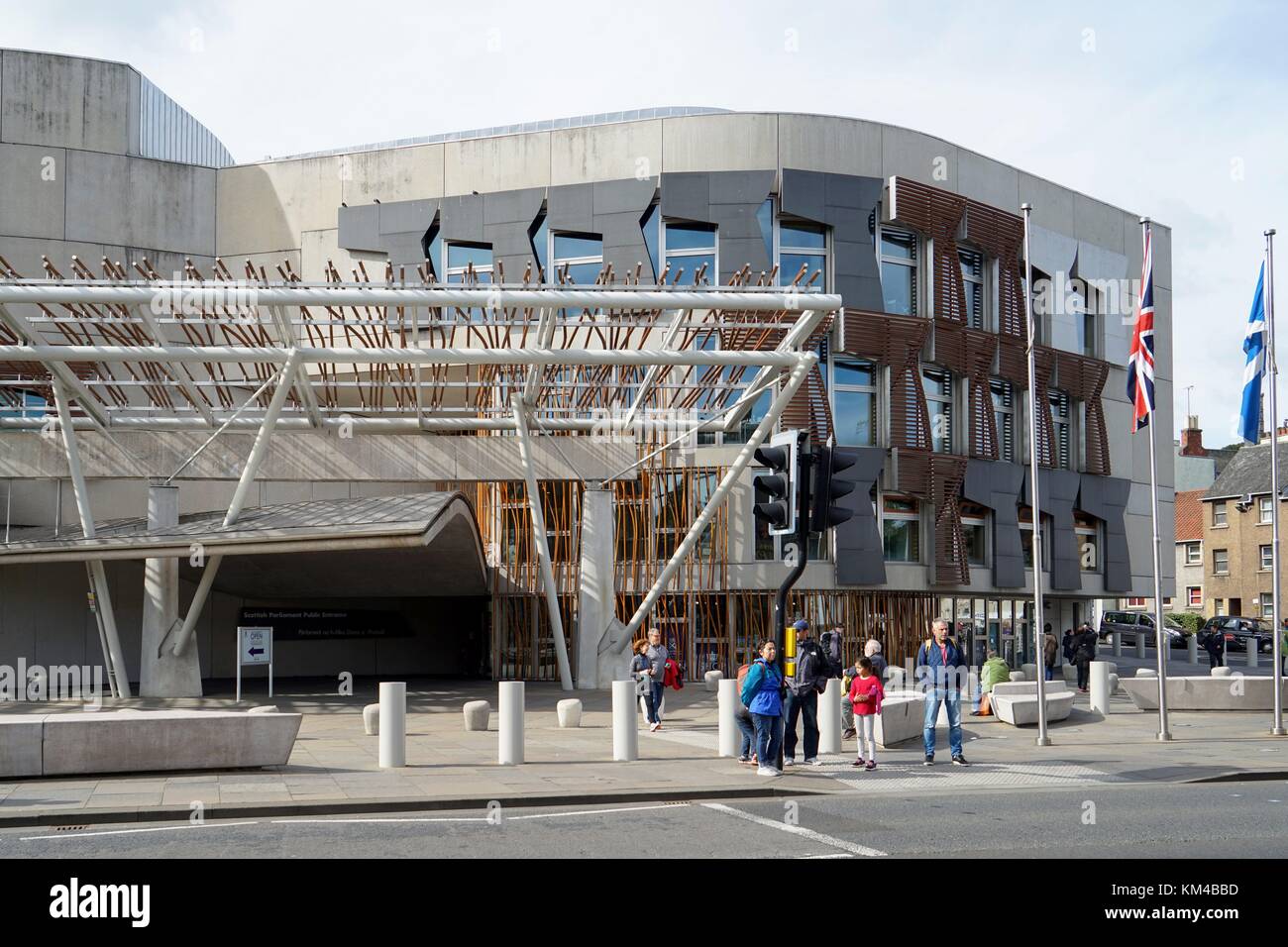 Royaume-Uni : façade du Parlement écossais à Édimbourg. Photo de 12. Septembre 2017. | utilisation dans le monde entier Banque D'Images