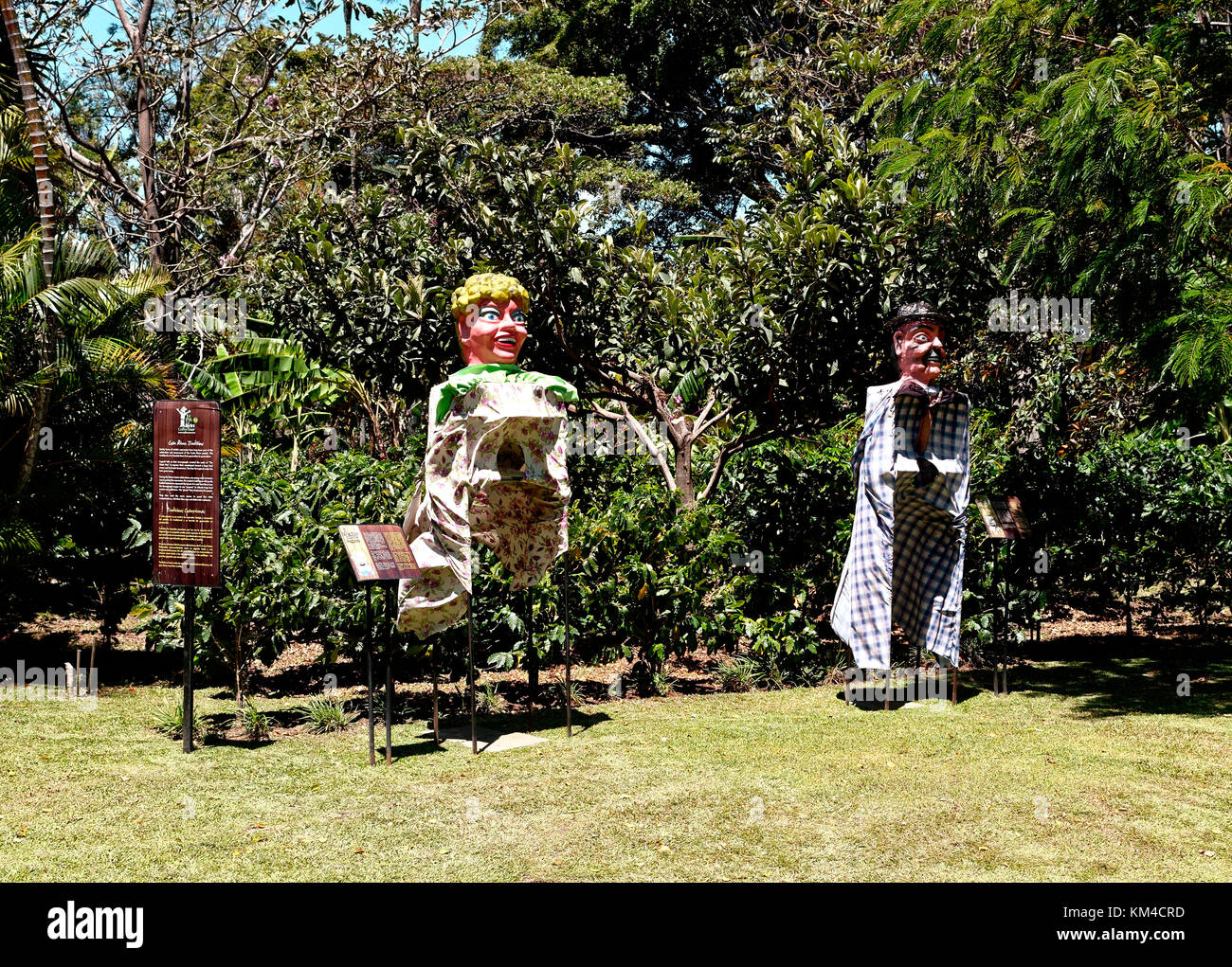 Deux mannequins au Tour de Café Britt, San Jose, Costa Rica Photo Stock