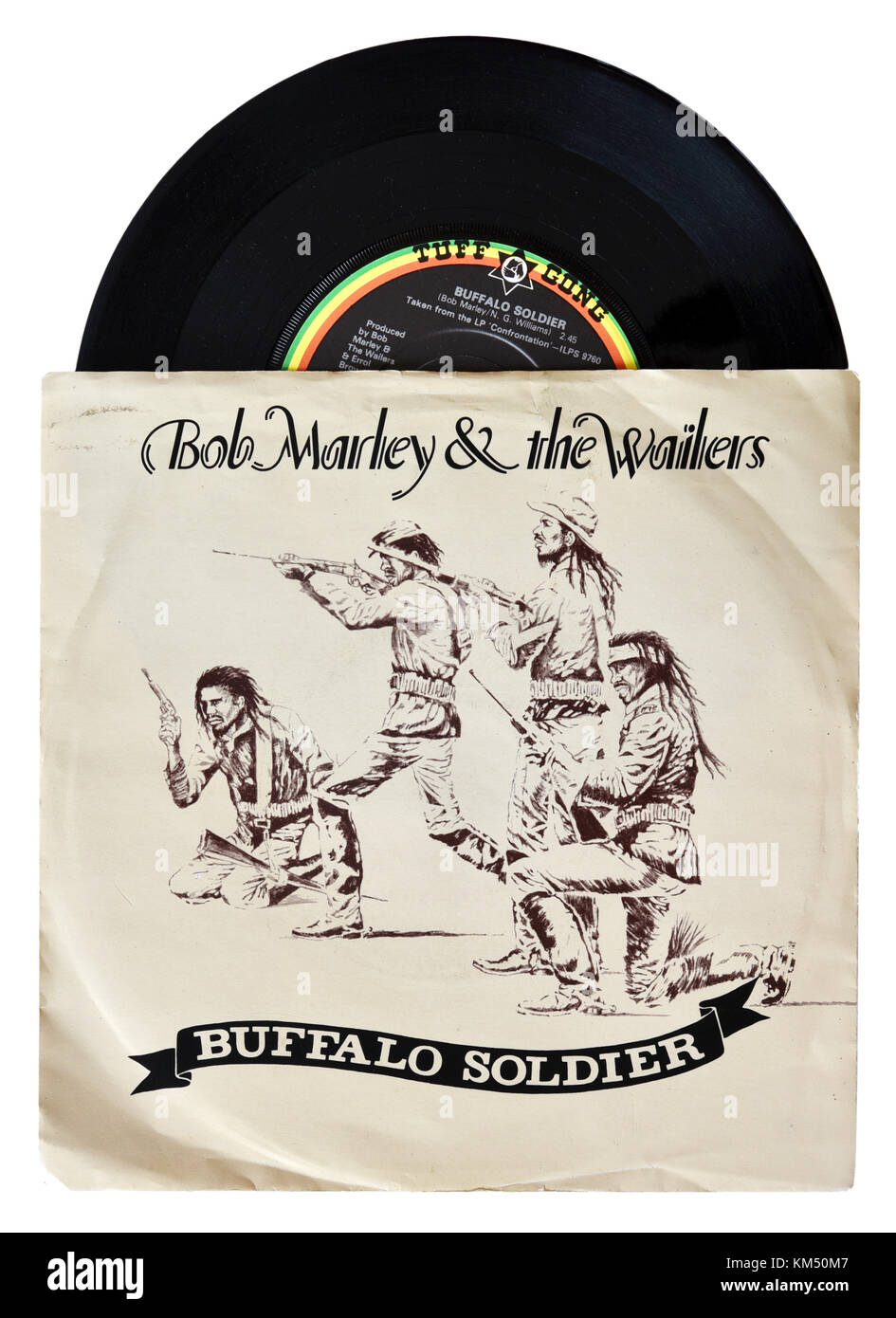 Bob Marley et les Wailers Buffalo Soldier unique de sept pouces Banque D'Images