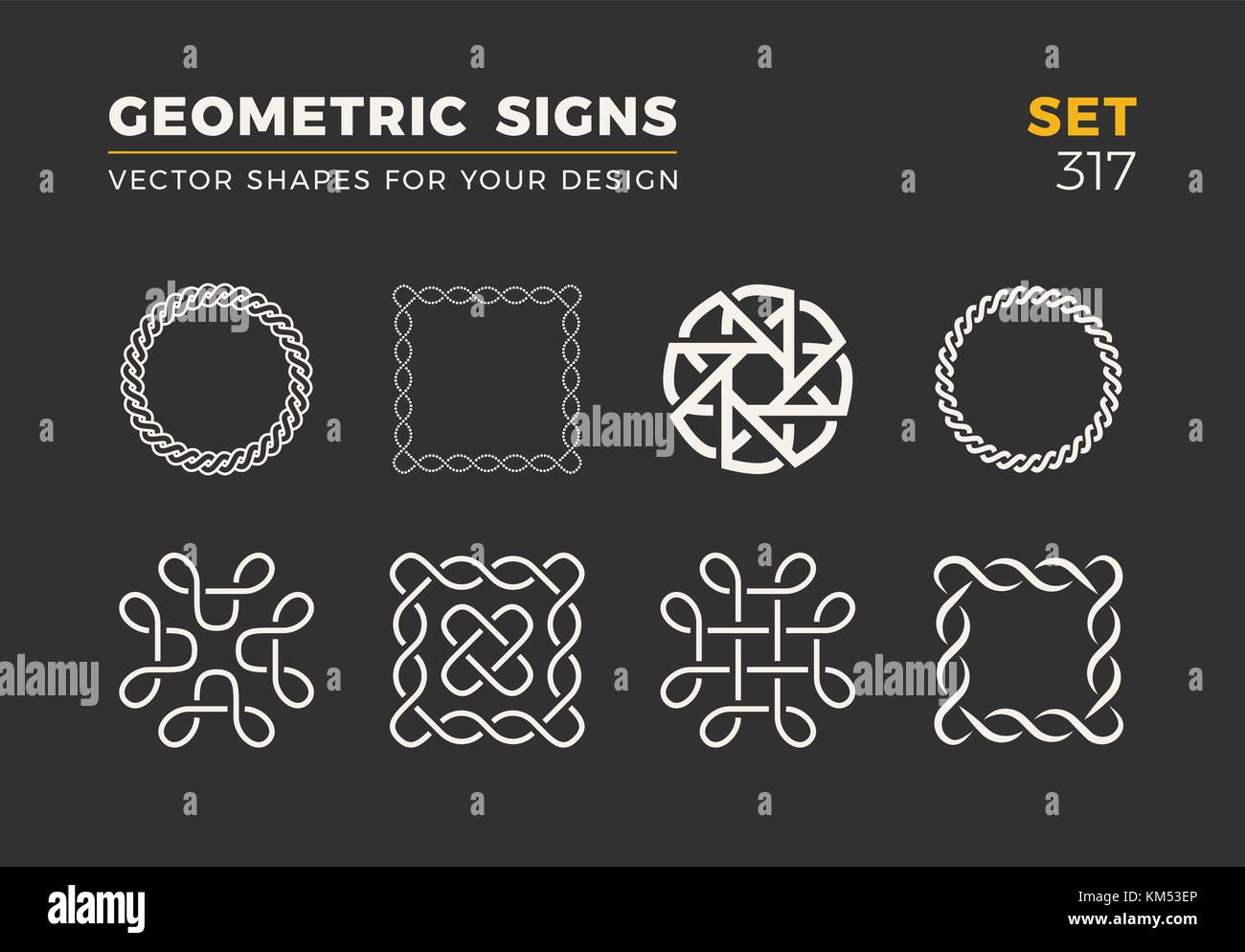 Ensemble de huit formes tendance minimaliste élégant. logo vector emblèmes de votre conception universelle simple signes géométriques collection. Illustration de Vecteur