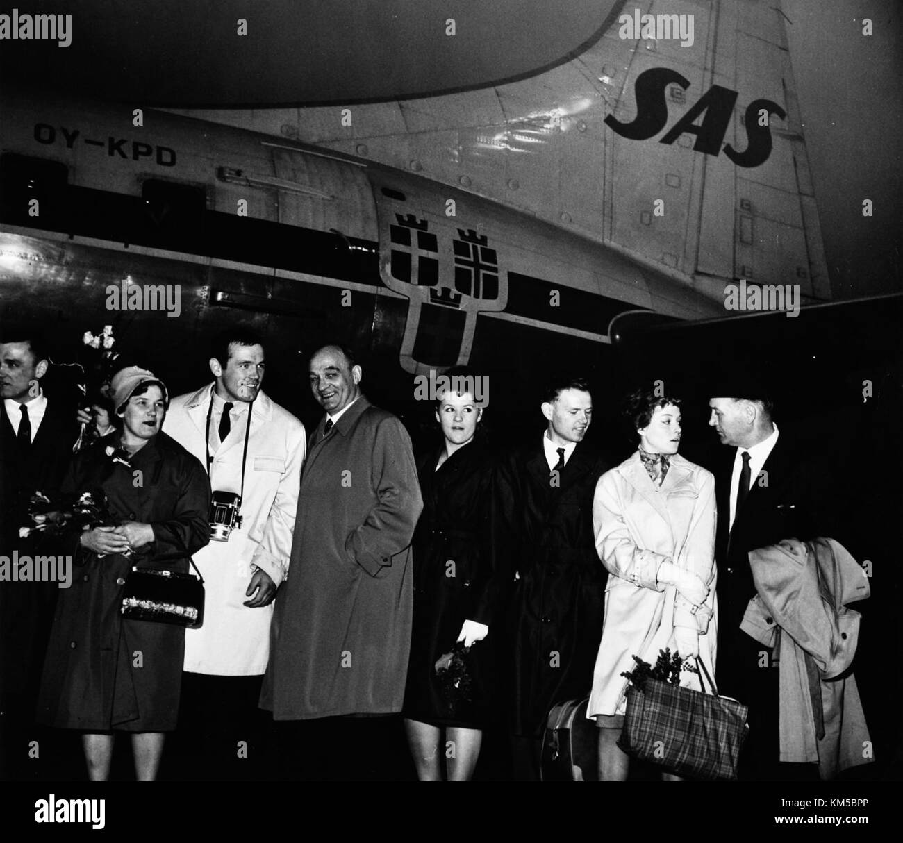 Ingemar Johansson était un boxeur suédois connu pour avoir remporté le Championnat du monde poids lourds. Sa victoire en 1960 marque un moment important dans l'histoire du sport suédois. Banque D'Images