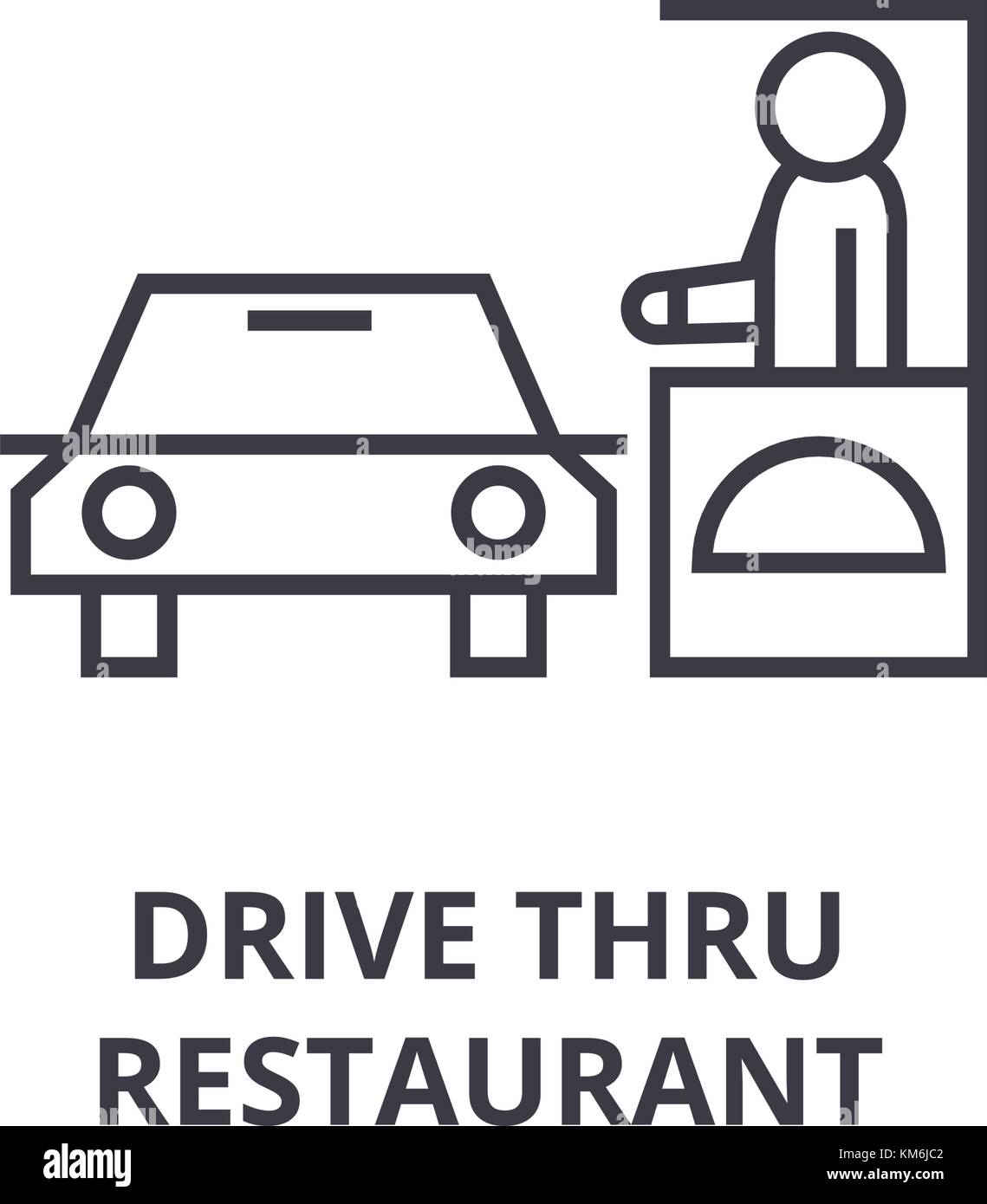 L'icône de la ligne restaurant drive-in, contours signe, symbole linéaire, vecteur, illustration télévision Illustration de Vecteur