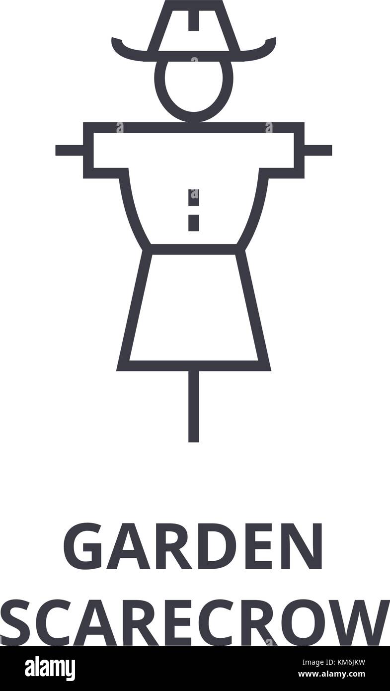 L'icône de la ligne de l'épouvantail jardin contour, signe, symbole, linéaire, vecteur illustration télévision Illustration de Vecteur