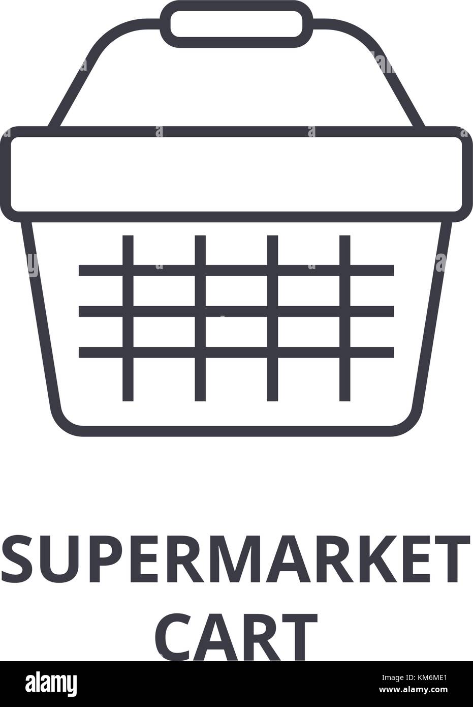 L'icône de la ligne de panier de supermarché, contours signe, symbole linéaire, vecteur, illustration télévision Illustration de Vecteur