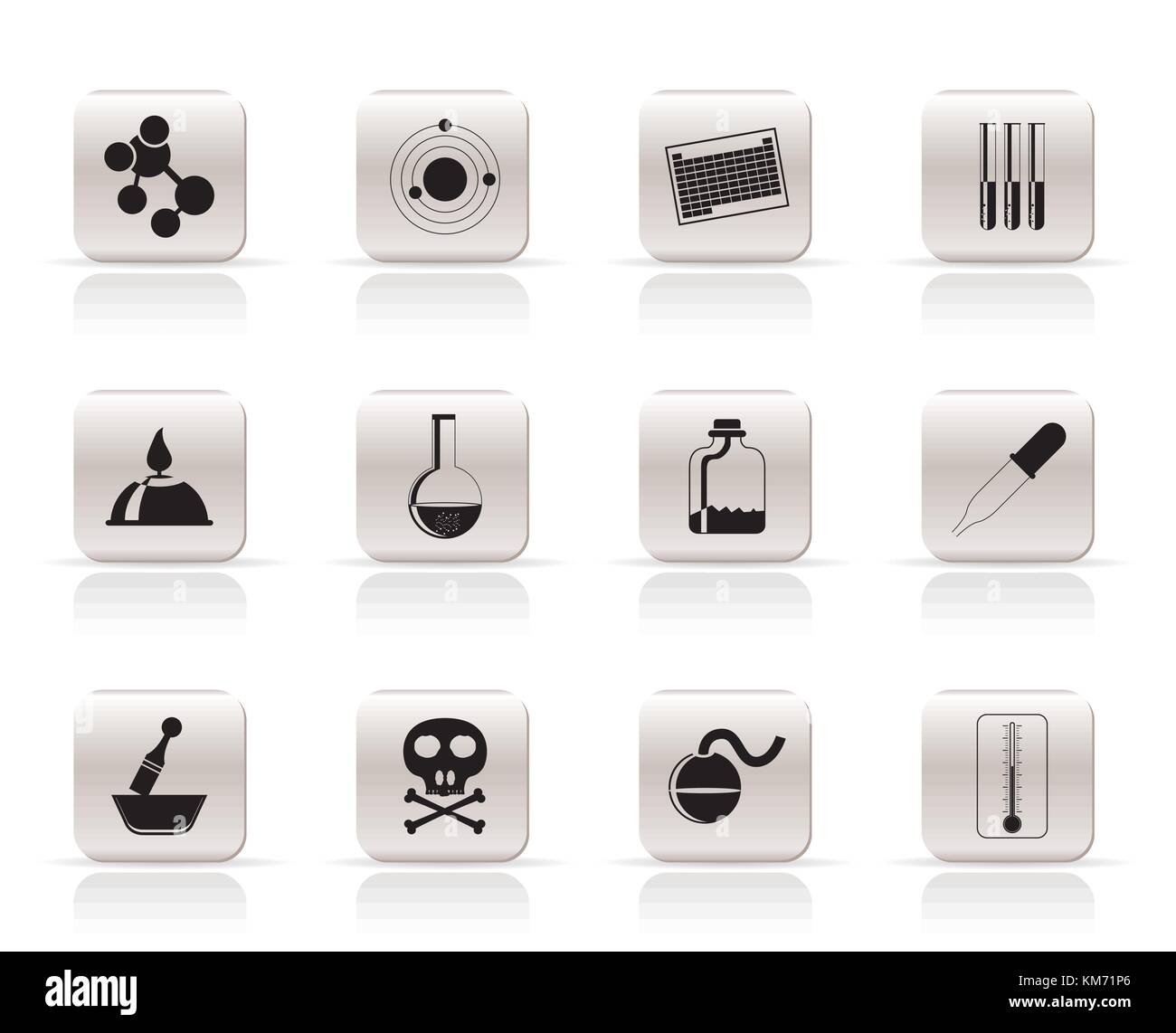 Les icônes de l'industrie de la chimie - vector icon set Illustration de Vecteur