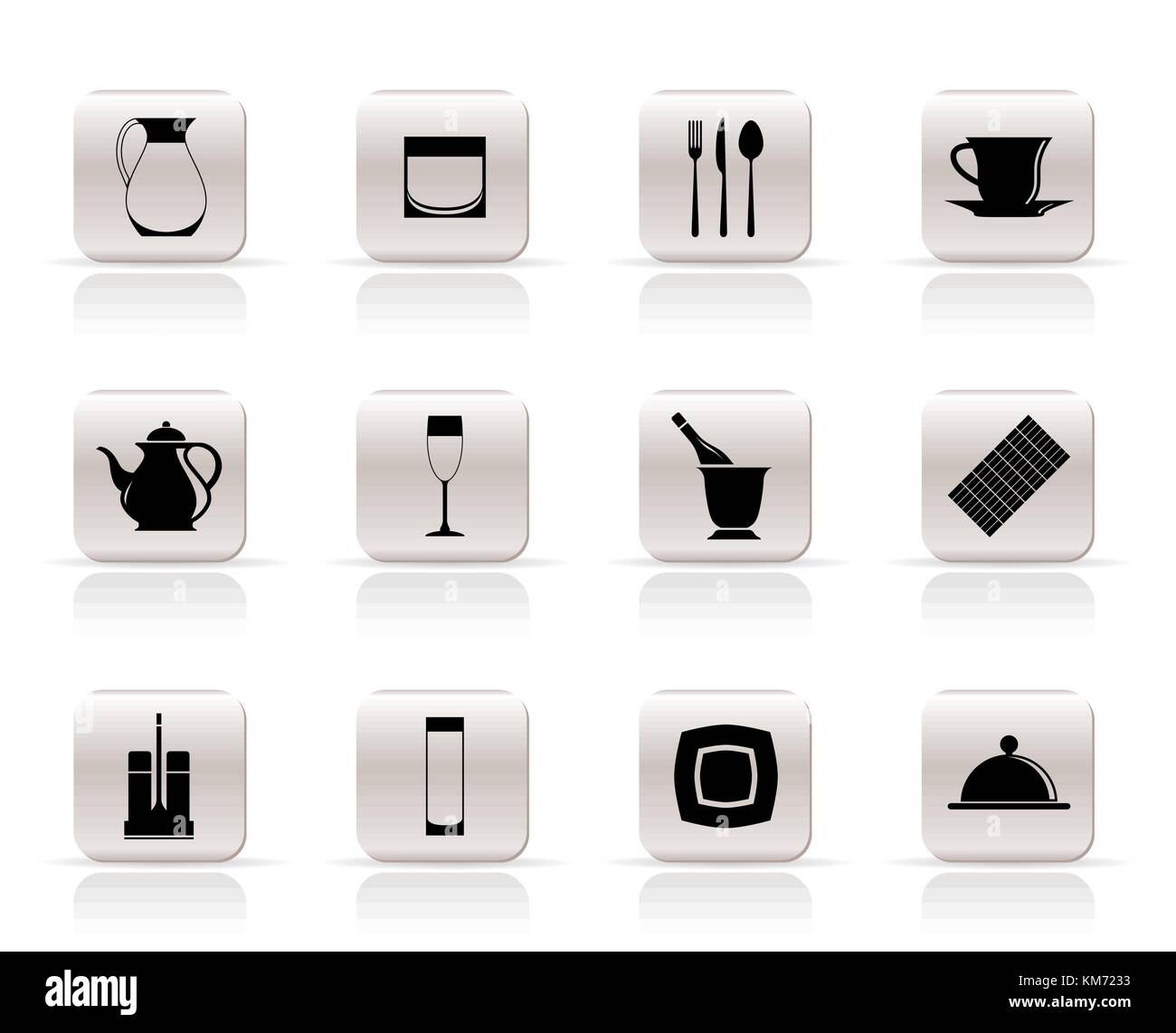 Restaurant, café, bar et discothèque icônes - vector icon set Illustration de Vecteur