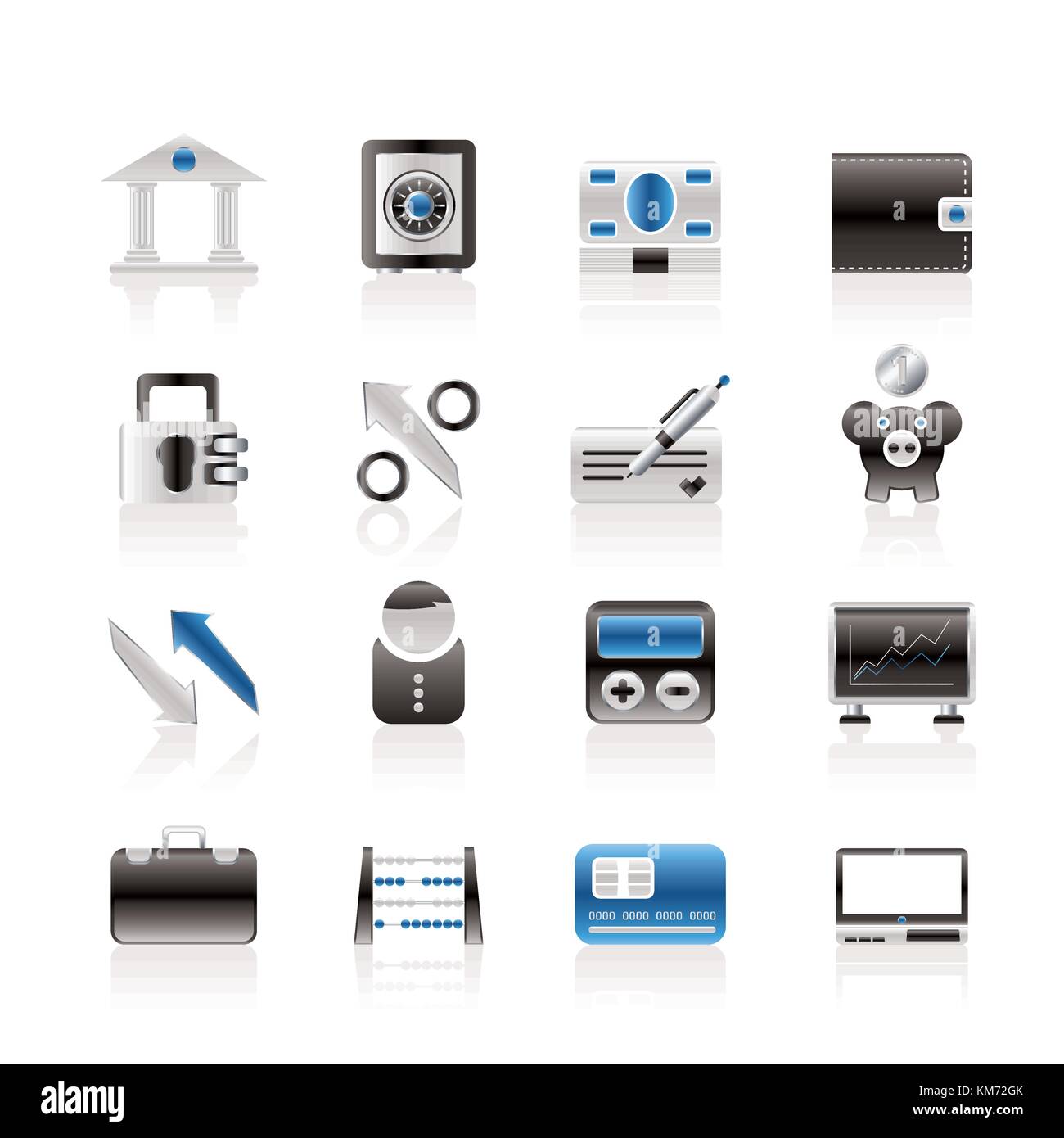 Banque mondiale, le commerce et la finance icons - vector icon set Illustration de Vecteur