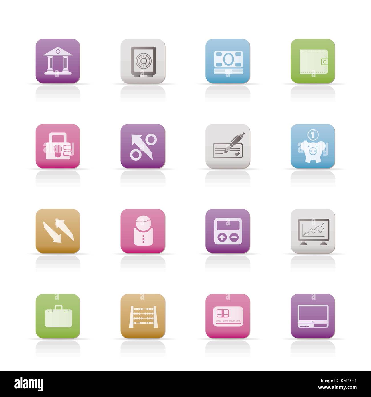 Banque mondiale, le commerce et la finance icons - vector icon set Illustration de Vecteur