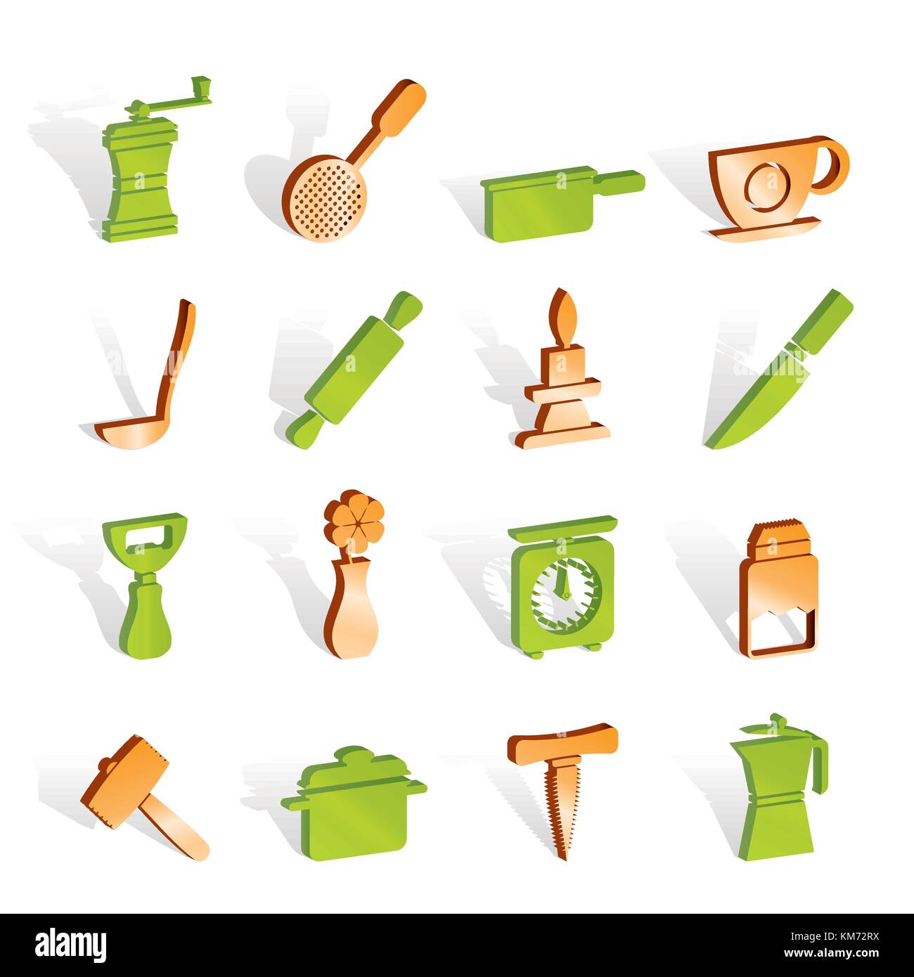 Outils de ménage et cuisine - icônes vector icon set Illustration de Vecteur