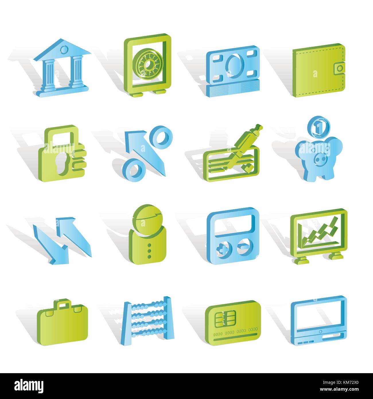 Banque mondiale, le commerce et la finance icons - vector icon set Illustration de Vecteur