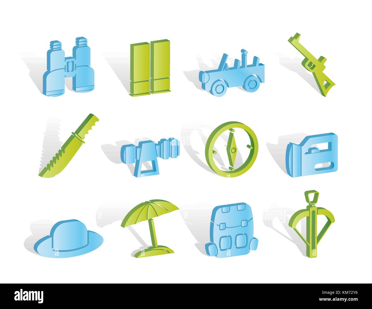 Safari, la chasse et la maison de vacances icônes - vector icon set Illustration de Vecteur